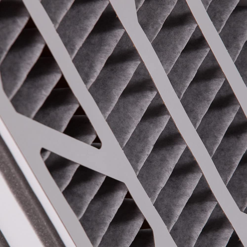 16x25x3 Air Filter Replacement MERV 12 with Carbon - 7 Pack for HVAC, Furnace & AC Units - Improves Indoor Air Quality in Homes & Offices