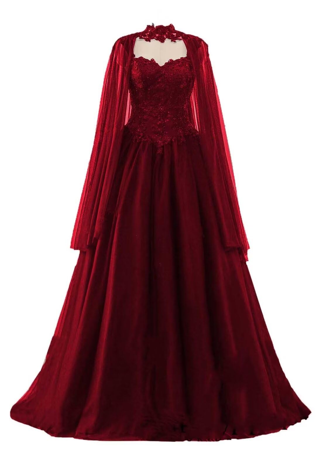 Gothic Black Wedding Dress for Bride - Elegant Lace Appliques & Tulle Bridal Gown | Perfect for Dark Romance, Vampire, Halloween & Alternative Weddings