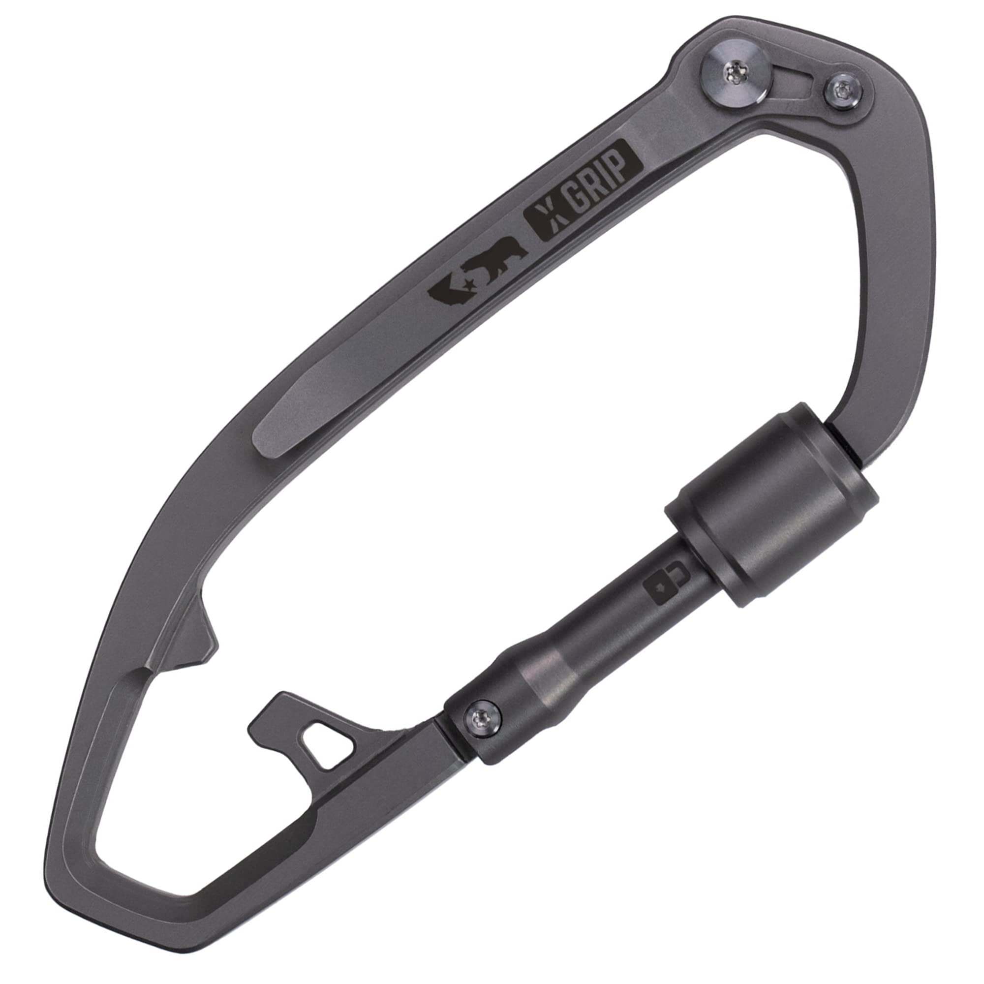 GPCA Heavy Duty Carabiner Keychain Clip - Key Organizer & Multi-Tool with Bottle Opener - Perfect for Keys, EDC Gear, Outdoor Adventures, and Everyday Carry (Black)