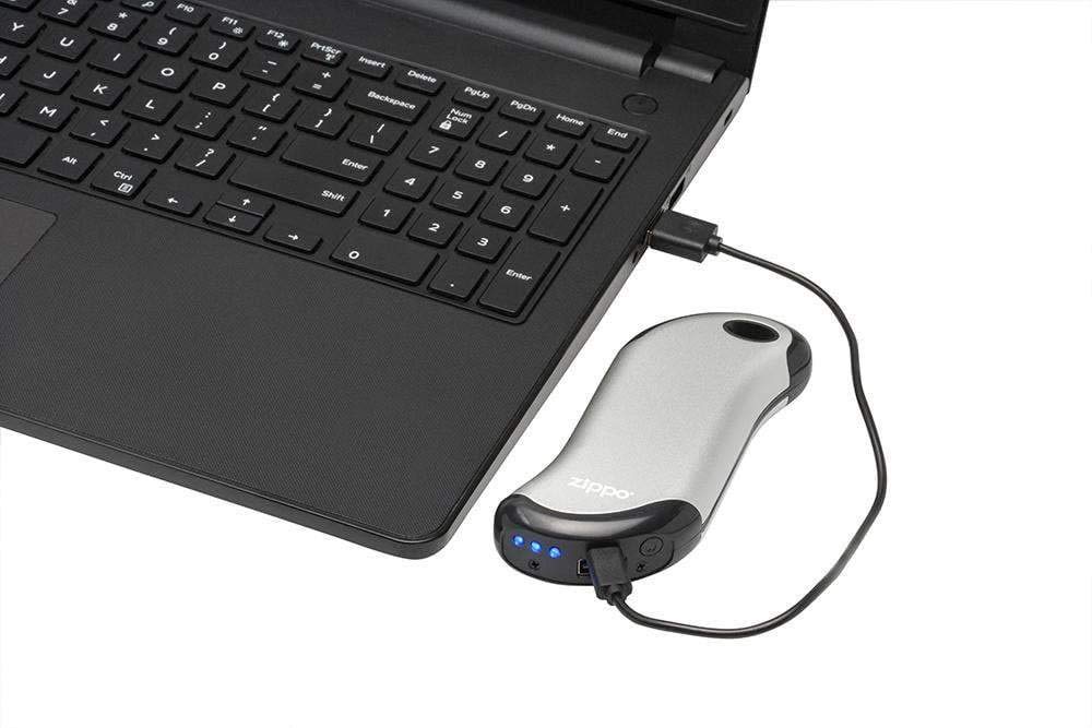 Zippo Silver HeatBank 9s Rechargeable Hand Warmer - Portable USB Electric Hand Warmer for Winter Outdoor Activities, Camping, Hiking & Cold Weather Use