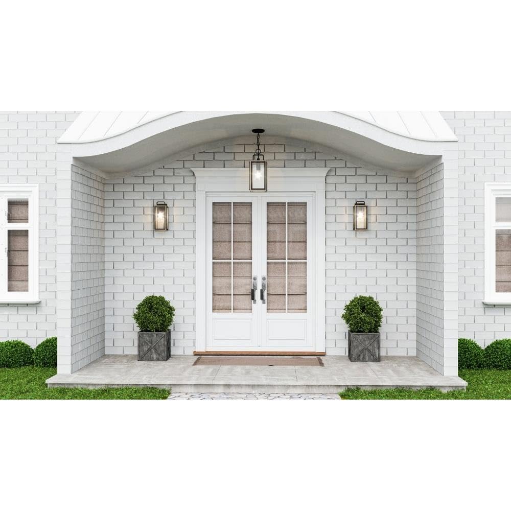 Transitional Style 1-Light Outdoor Wall Lantern - 13.75 Inch Tall, 6.5 Inch Wide Coastal Armour Finish - Perfect for Porch, Patio & Entryway Lighting (Model 71-Bel-4621619)