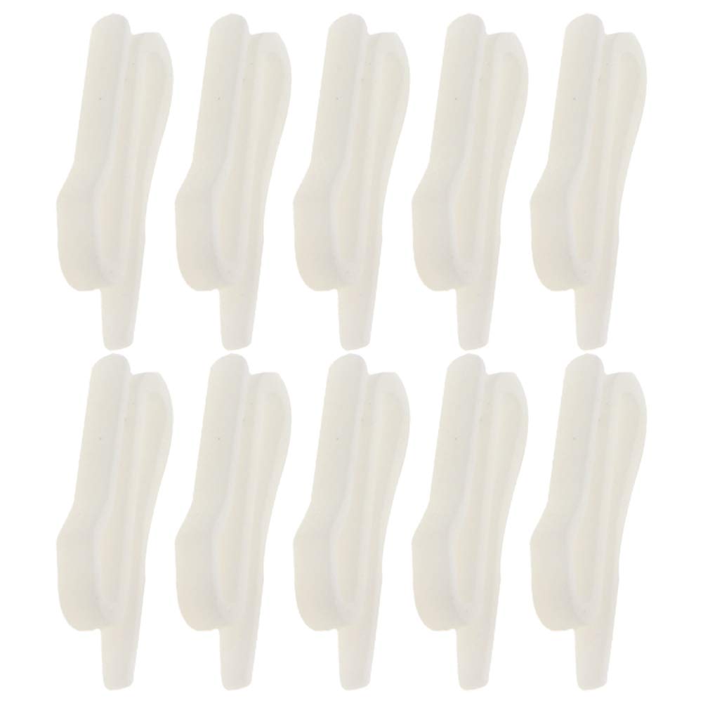 MroMax 10PCS White Plastic Curtain Hooks 1.34