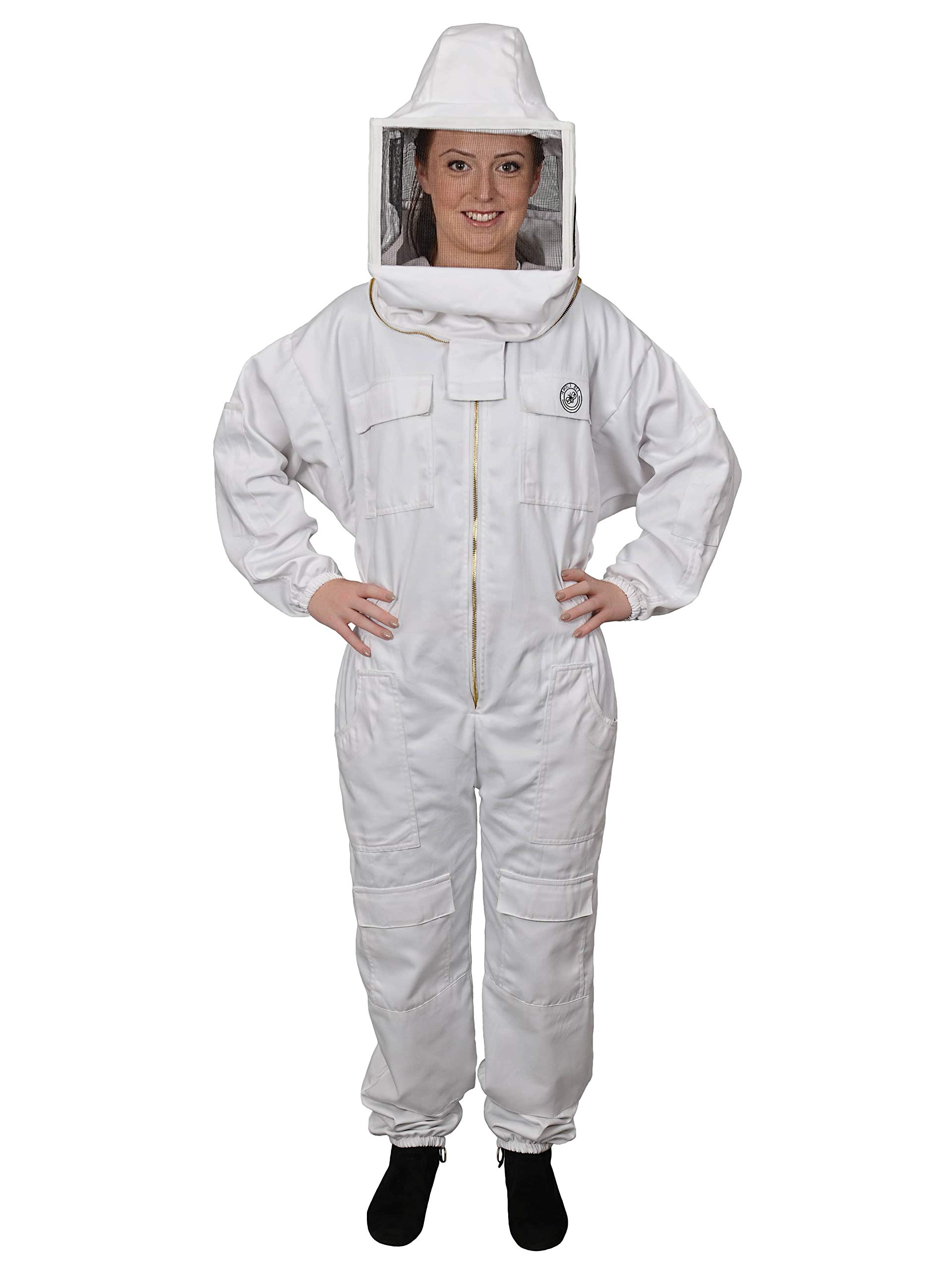 Humble Bee 412 Polycotton Beekeeping Suit with Square Veil - Professional Beekeeper Protective Gear for Honey Harvesting & Hive Inspection
