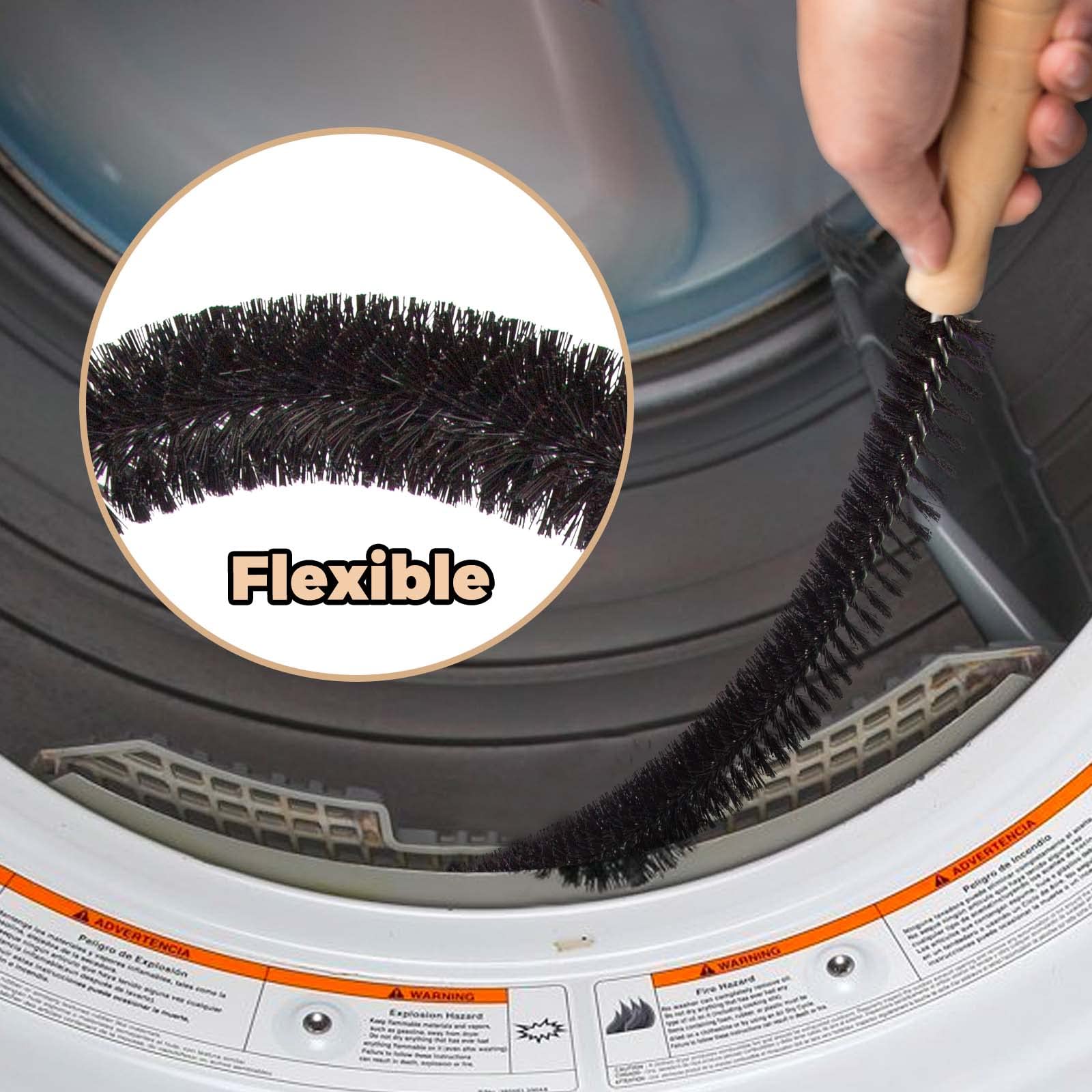 Holikme 2 Pack Dryer Vent Cleaner Kit - 27 Inch Flexible Lint Brush & Refrigerator Coil Cleaner for Efficient Home Appliance Maintenance | Perfect for Dryer Ducts, AC Units & Radiator Cleaning