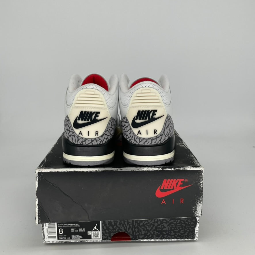Original Air Jordan 3 White Cement Reimagined - Men's Size 8 / Women's Size 9.5 (DN3707-100) - Retro Basketball Sneakers for Streetwear & Casual Outfits