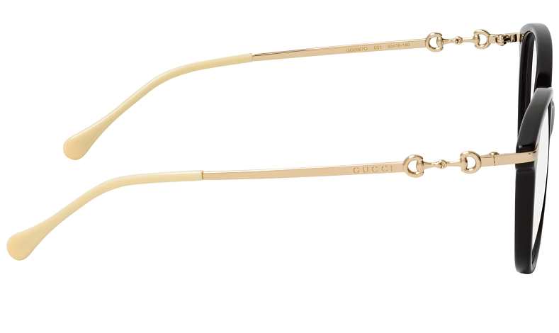 Gucci GG 0967O 001 Black/Gold Cat Eye Women's Eyeglasses - Stylish Designer Glasses for Women, Fashionable Cat Eye Frames for Everyday Wear & Office Use
