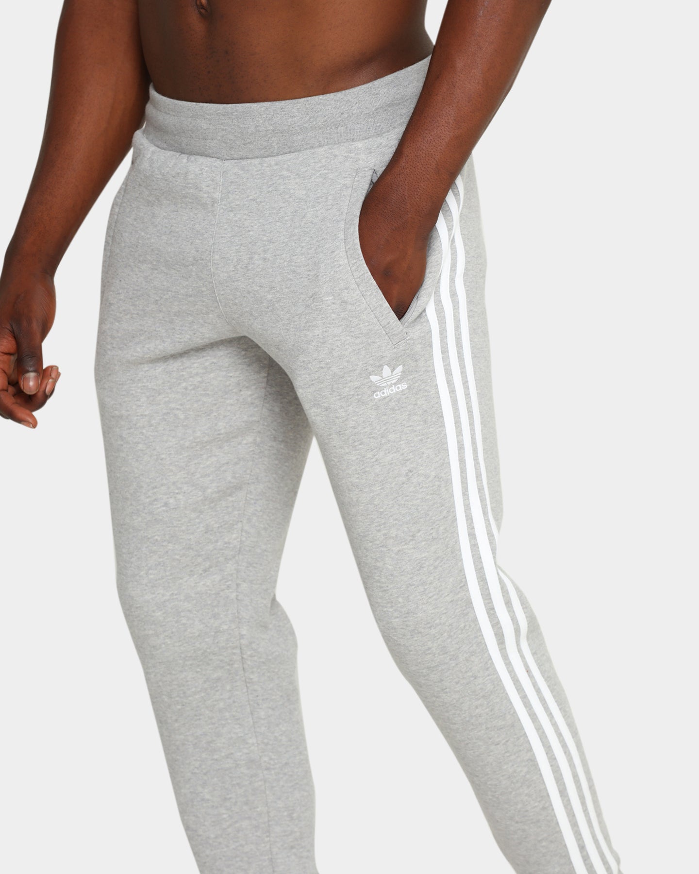 Adidas 3 Stripes Sweatpants for Men - Grey Heather Athletic Joggers | Gym Workout & Casual Lounge Wear