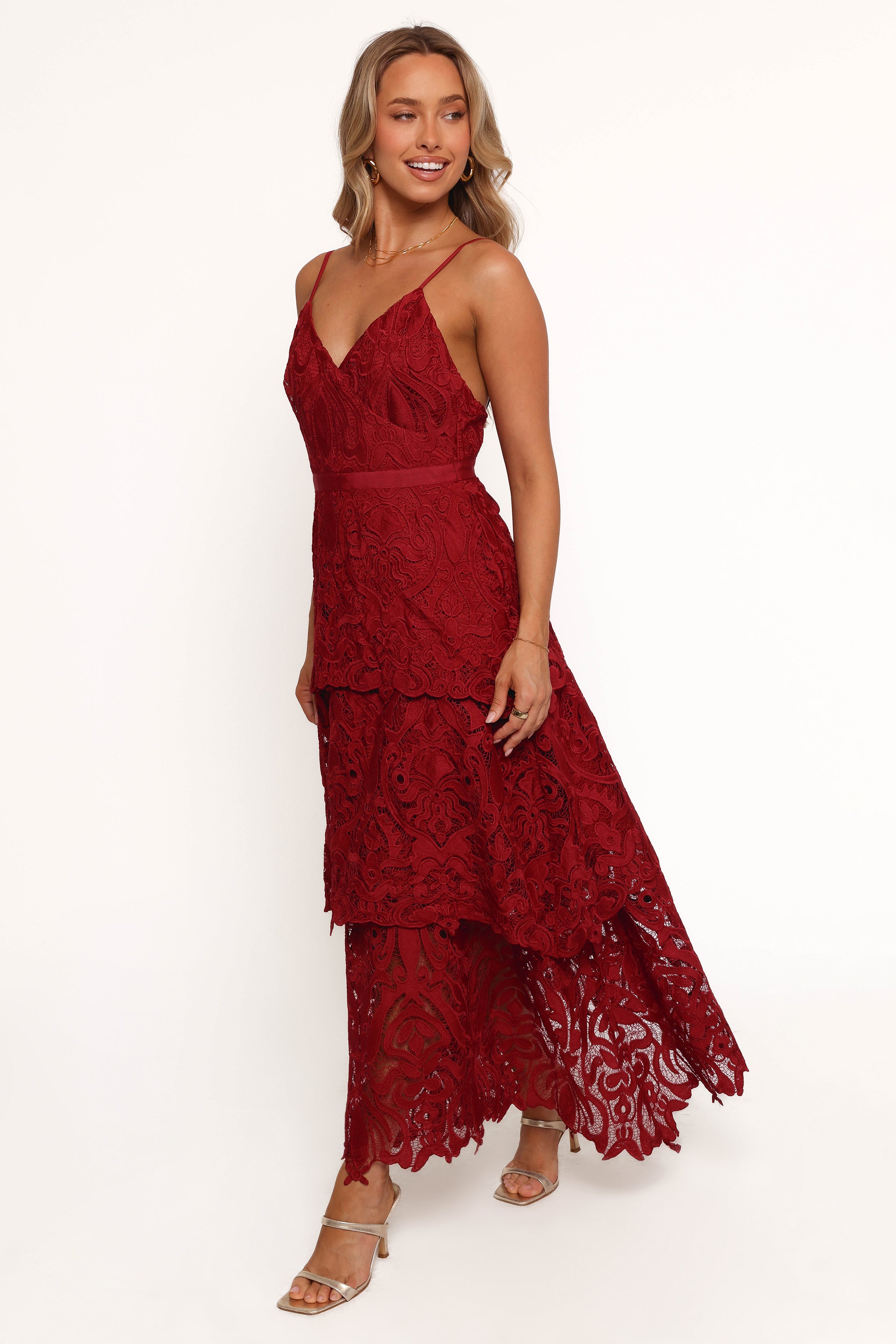 Elegant Red Elijah Maxi Dress for Women - Flowy Long Summer Dress with Side Slits | Perfect for Beach Vacations, Date Nights & Special Occasions