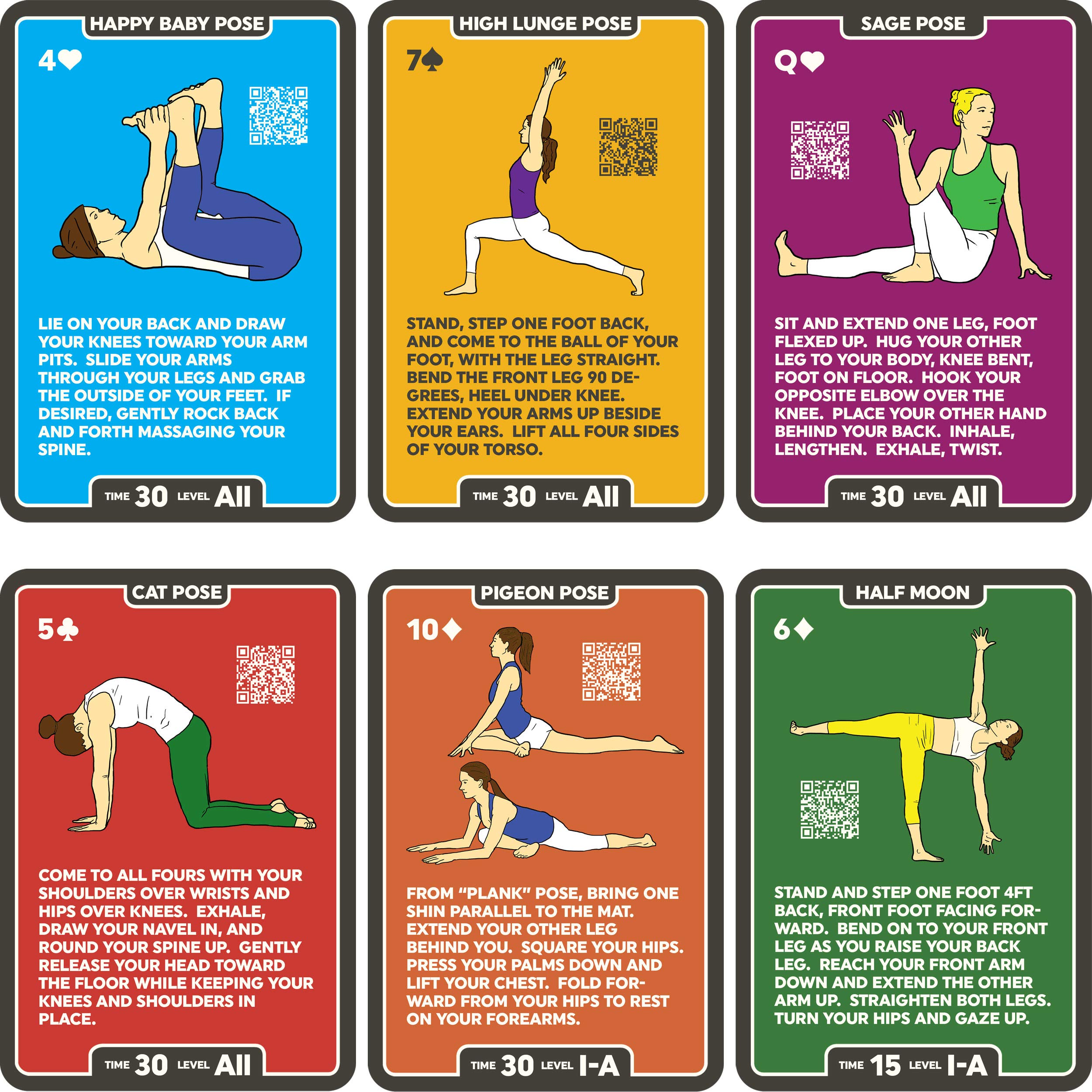 Yoga Exercise Cards Set - 50+ Poses from Beginner to Advanced | Designed by Certified Yoga Instructor | Includes Video Tutorials & Workout Games | Improve Fitness & Flexibility | Perfect for Home Practice, Studio Training & Travel