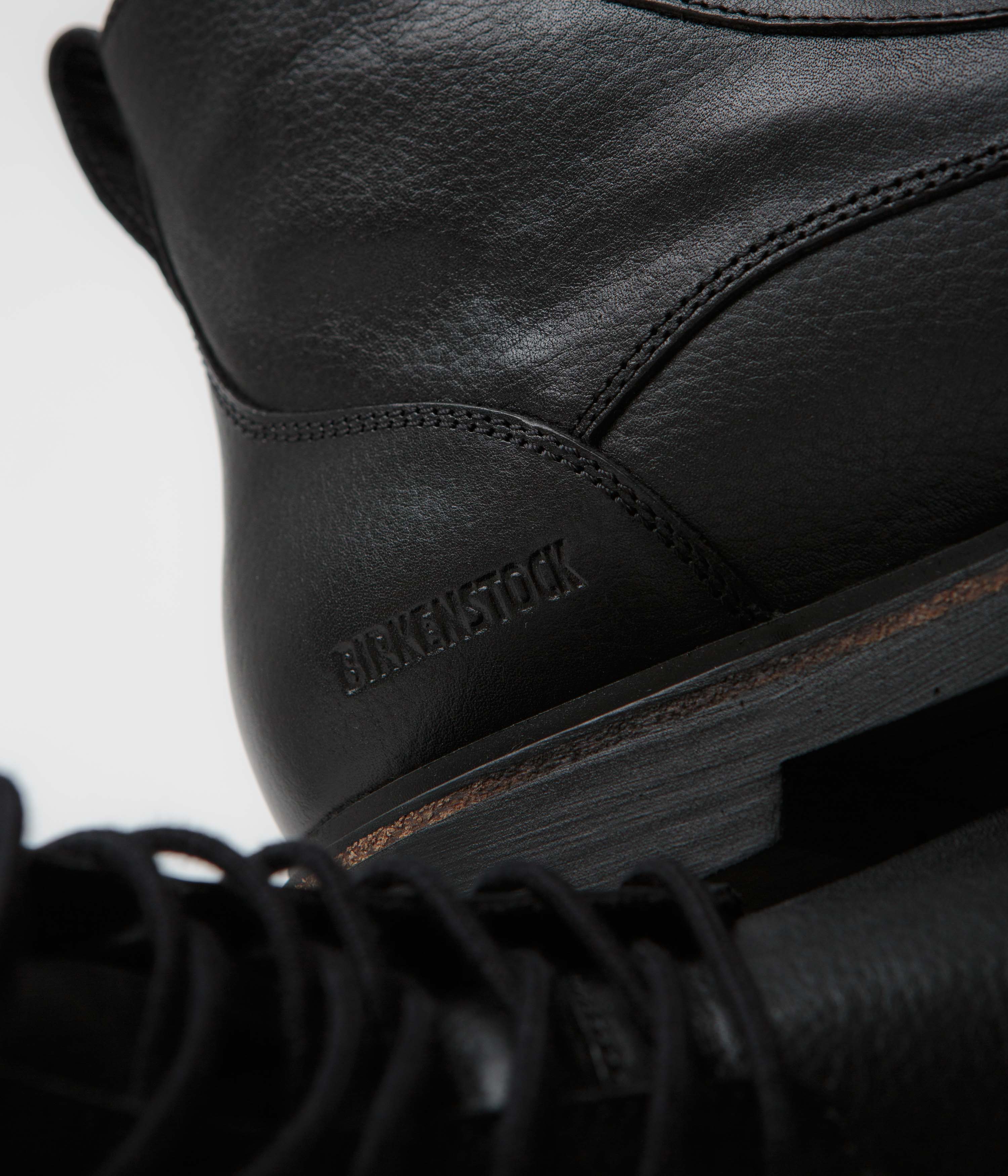 Birkenstock Highwood Lace Mid Shoes for Men & Women - Comfortable Leather Walking Shoes in Black | Perfect for Casual Outings, Office Wear & Outdoor Activities