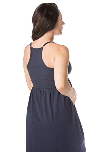Fishers Finery Women's Eco-Friendly Wireless Maternity Nursing Nightgown - Soft Sleeveless Breastfeeding Gown for Comfortable Sleep & Postpartum Care