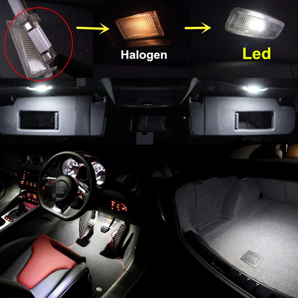 WLJH 17x Pure White Canbus Error Free LED Interior Light Kit for BMW E46 (1999-2006 Sedan/Wagon/Coupe) - Car Map & Mirror Lighting Package | Perfect for Night Driving & Interior Upgrades