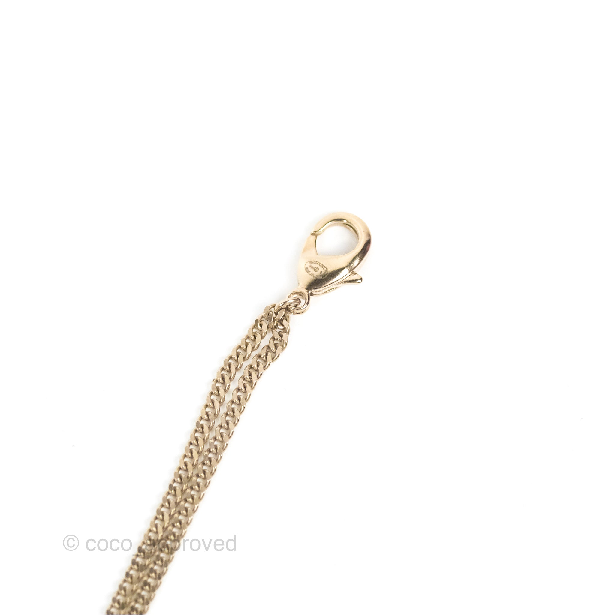 Chanel CC Pearl Chain Long Necklace in Gold Tone - Elegant 16B Design for Women | Perfect for Evening Parties, Weddings & Special Occasions