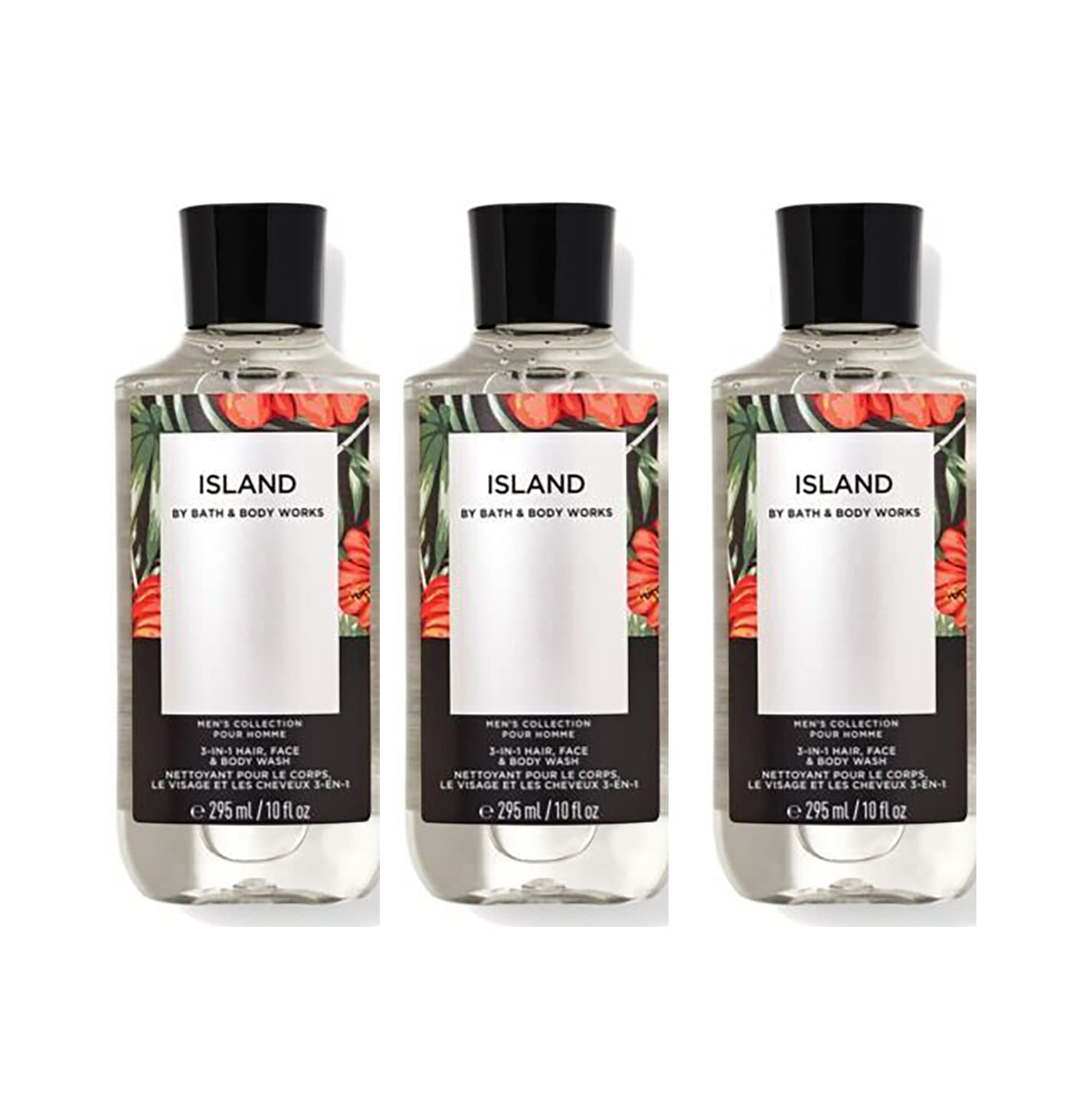 Bath and Body Works Men's Island Signature Collection 3-in-1 Hair, Face & Body Wash - 10 Fl Oz (Pack of 3) - Refreshing Shower Gel for Men - Perfect for Gym, Travel & Daily Use