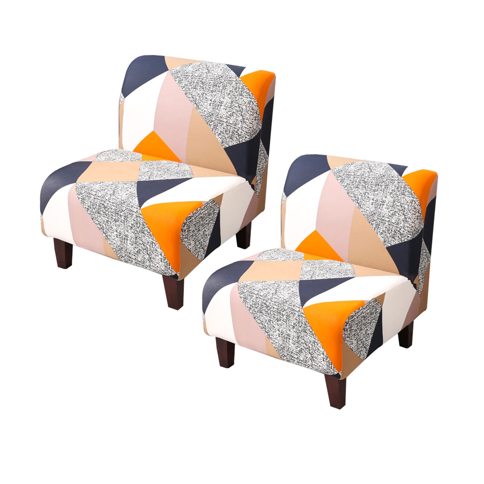2PCS Armless Chair Slipcover - High Stretch Spandex Accent Chair Covers, Washable & Removable Furniture Protector for Dining & Living Room - Perfect for Home Decor, Sofa Protection, and Guest Seating