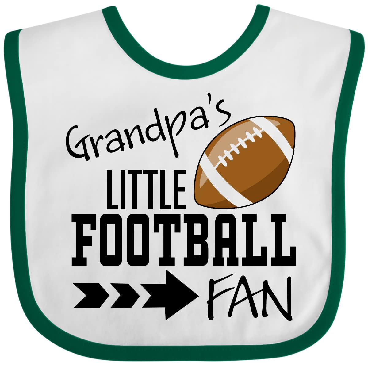Inktastic Grandpa's Little Football Fan Baby Bib - Soft Cotton Drool Bib for Infants & Toddlers - Perfect for Game Day, Family Gatherings & Football Themed Nursery Decor