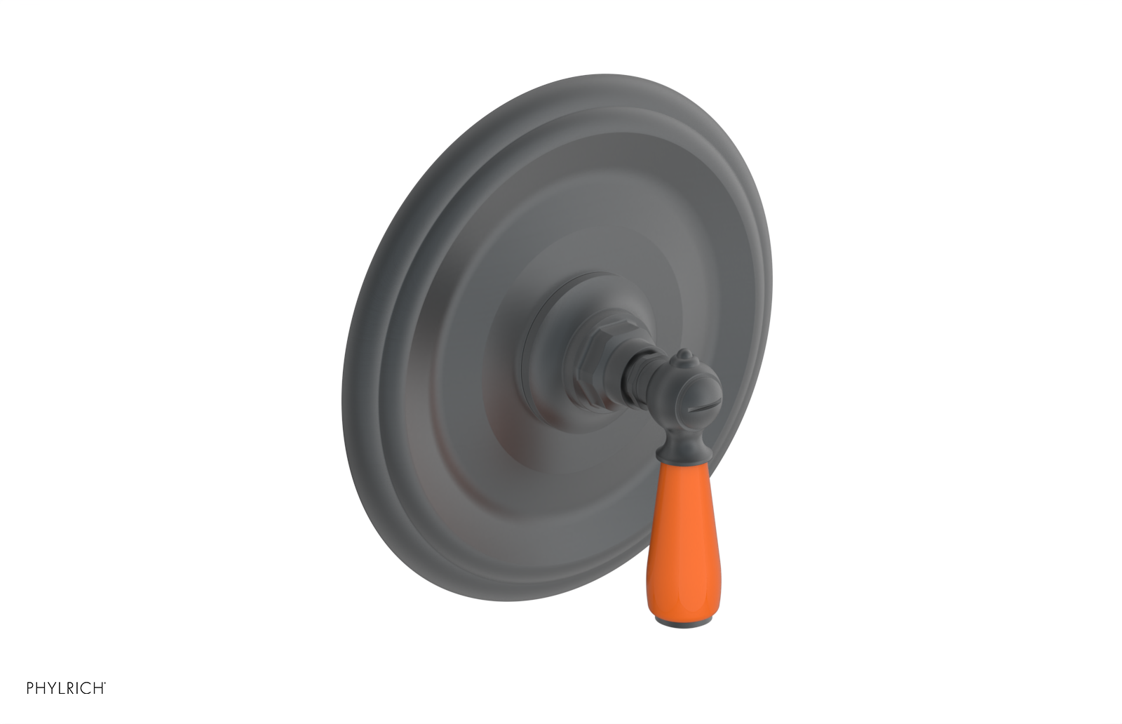 Jamestown Thermostatic Shower Trim Kit - Modern Lever Handle with Orange Accents (Model 4-735) for Bathroom Renovation & Spa-Like Shower Experience
