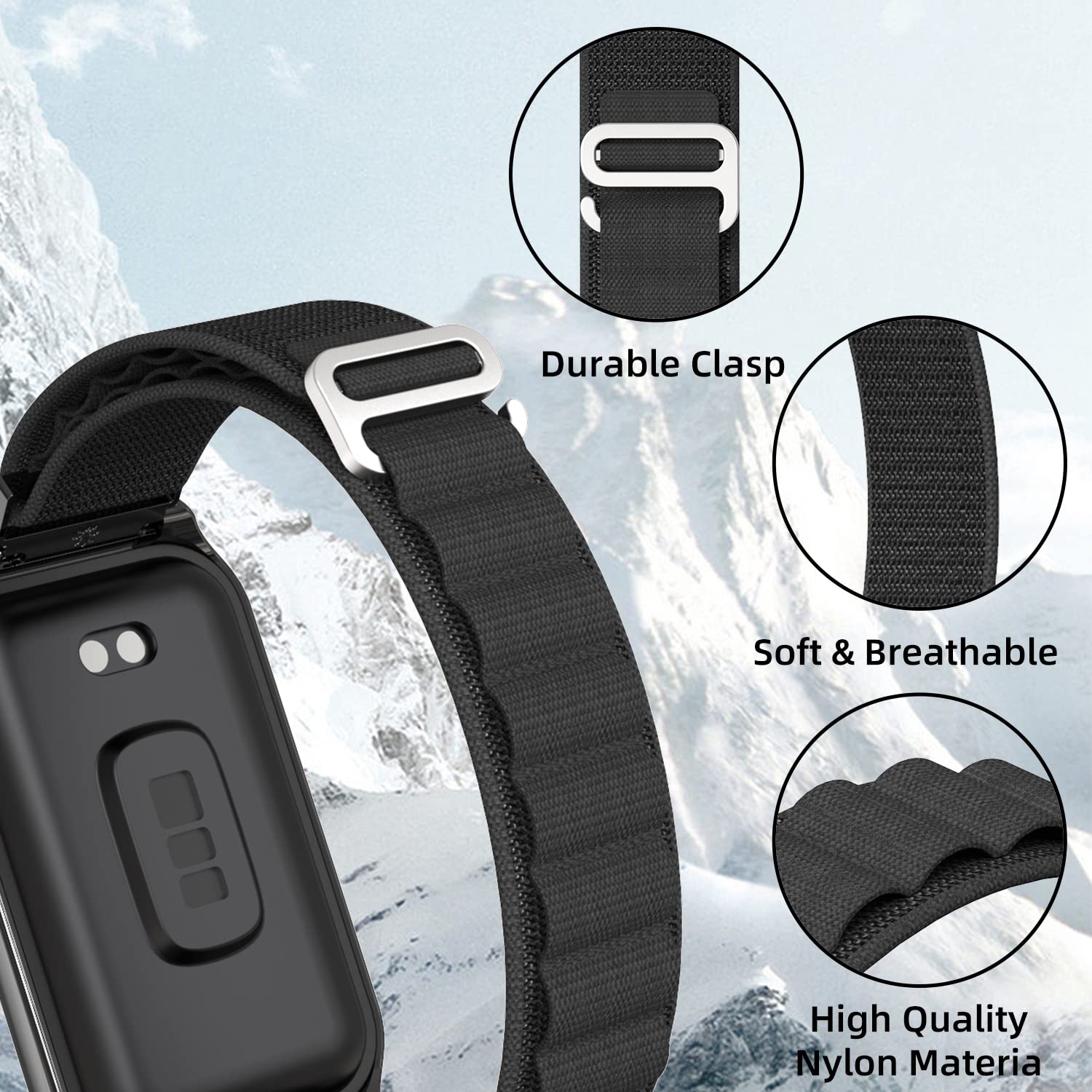MIJOBS Nylon Replacement Watch Band for Amazfit 7 - Durable Smart Bracelet Strap Accessories | Perfect for Fitness, Running & Daily Wear