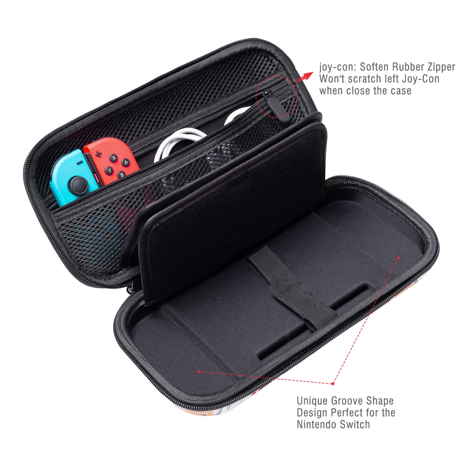 Lokigo Nintendo Switch OLED Case - Hard Shell Travel Carrying Case for Nintendo Switch & Switch OLED - Portable Pouch Bag with 16 Game Card Slots - Protective Cover for Boys & Girls - Perfect for Travel, Commuting & Gaming On-The-Go - Sunflower Design
