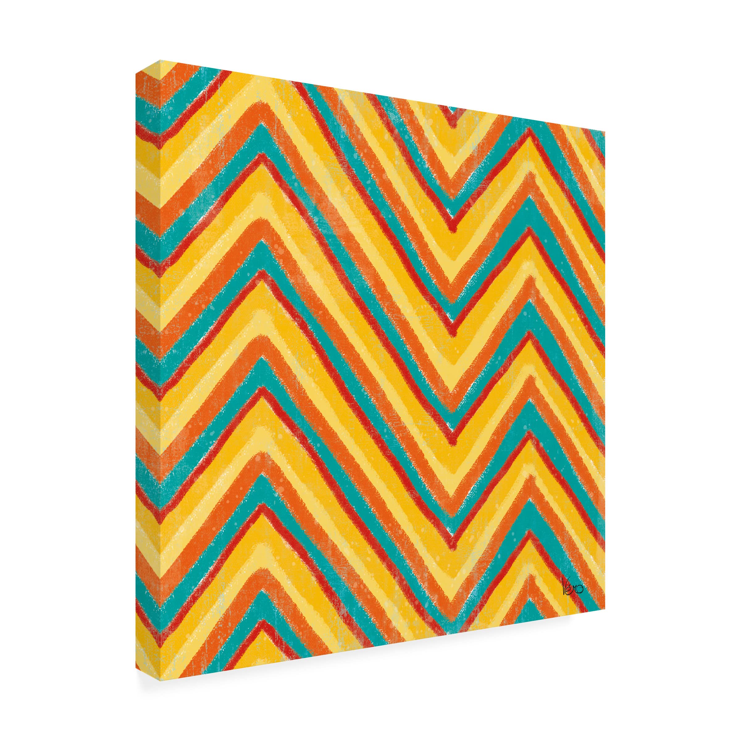 Trademark Fine Art 'Good Vibes Pattern II' Canvas Wall Art by Veronique Charron - Vibrant Abstract Painting for Living Room, Bedroom & Office Decor
