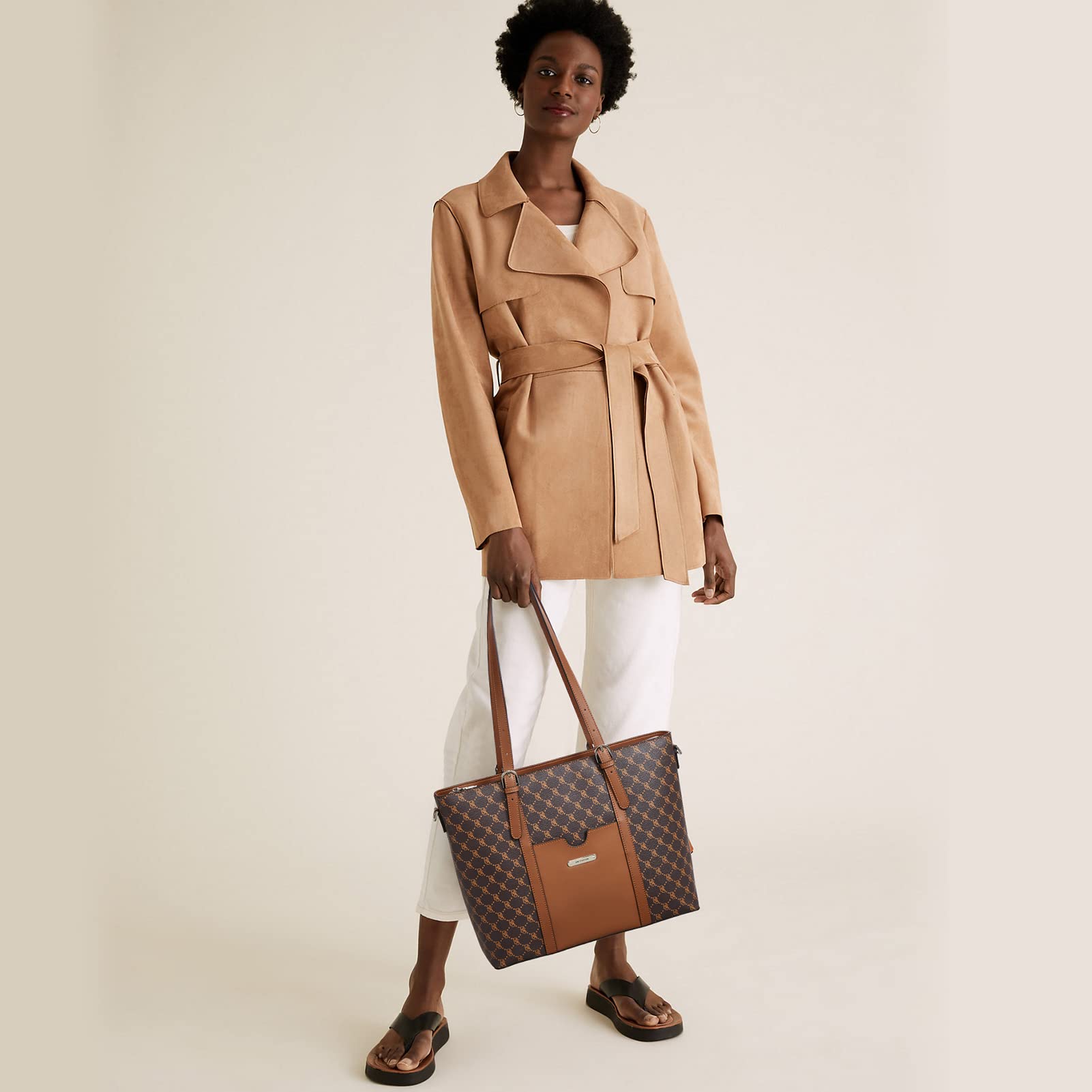 BOSTANTEN Women's Vintage Leather Laptop Tote Bag - 15.6 Inch Office Shoulder Handbag & Work Briefcase Purse for Business, Travel & Daily Commute