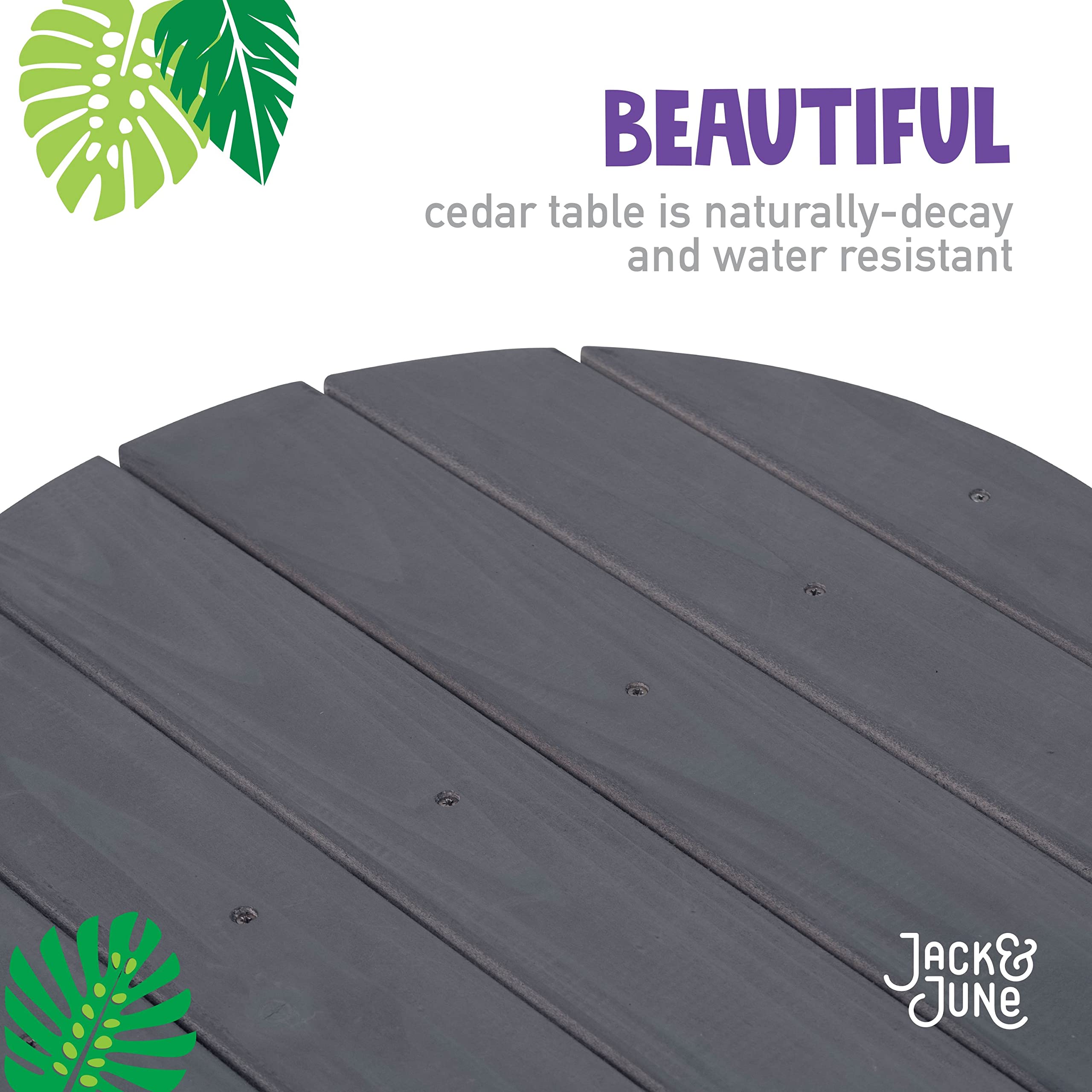 Jack & June Circular Cedar Picnic Table – 100% Natural Cedar Wood – Weatherproof Outdoor Furniture – Perfect for Backyard, Patio, Garden Dining and Entertaining – Ideal for BBQs, Parties and Family Gatherings