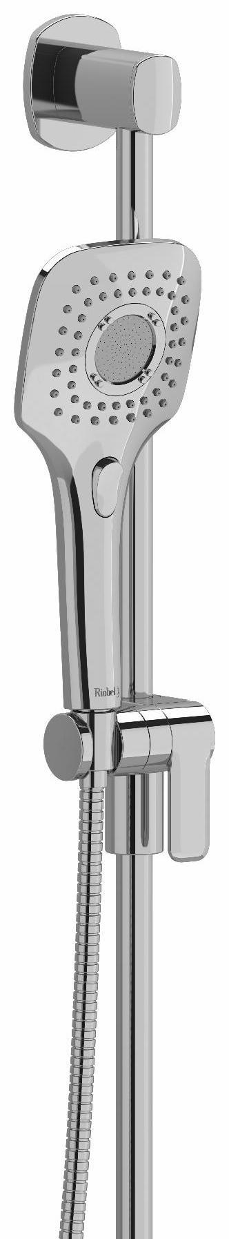 2-in-1 Adjustable Handheld Shower Head with 39-Inch Slide Bar - Chrome Finish 8080C RIOBEL - Perfect for Bathroom Renovation & Spa-Like Shower Experience