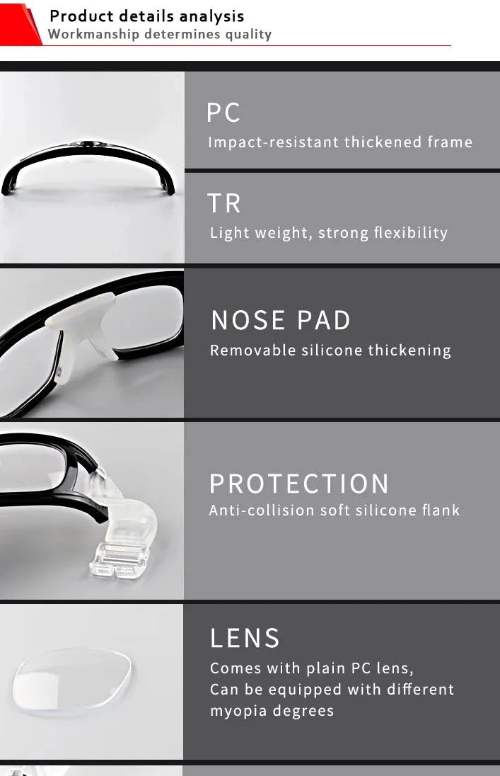 Professional Prescription Sports Goggles for Adults - Adjustable Strap Band - Perfect for Swimming, Cycling & Outdoor Activities