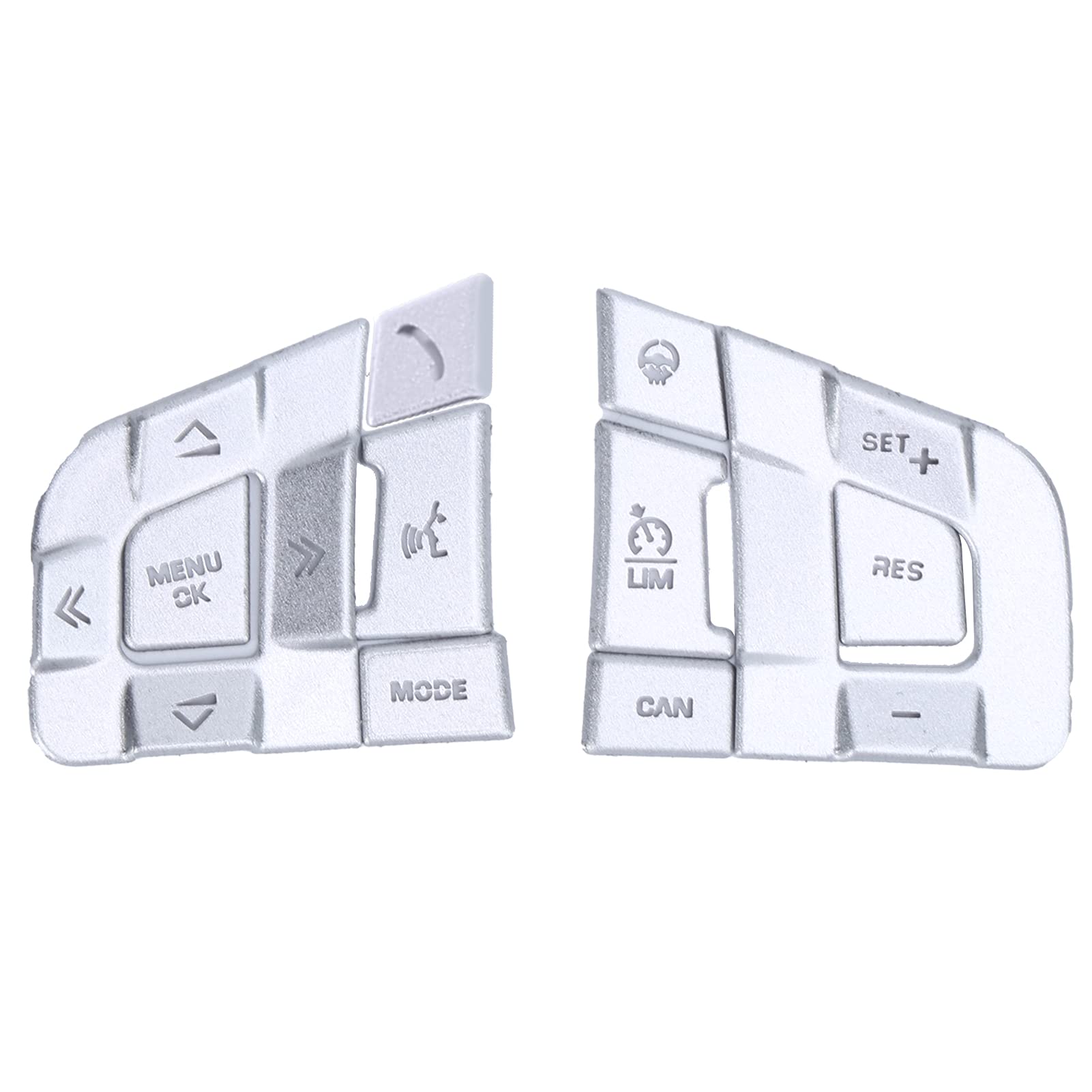 10PCS/Set Aluminum Alloy Steering Wheel Button Trim Stickers - Silver Replacement for Land Rover Discovery Sport 2015-2019 | Upgrade Interior & Protect Controls | Perfect for Car Enthusiasts & DIY Auto Detailing