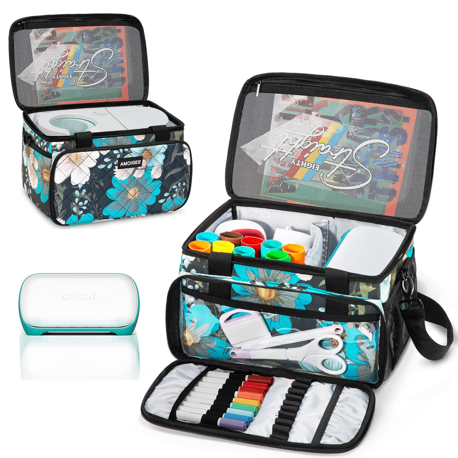 AMOIGEE Durable Carrying Case for Cricut Joy & Mug Press - Compact Storage Organizer for Easy Press Mini & Cricut Joy Accessories - Perfect for Crafting, Travel & Home Organization