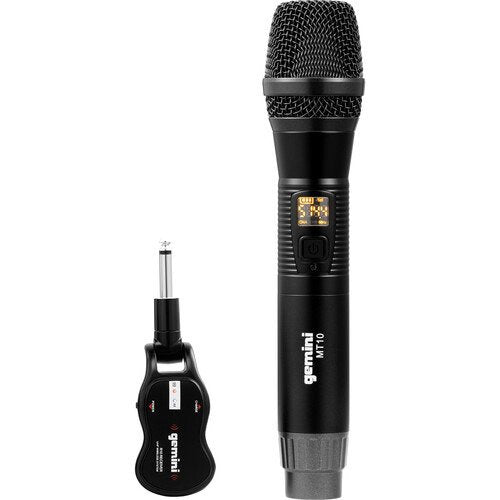 Gemini GMU M100 Professional UHF Wireless Microphone System with Plug-In Receiver (512-541.7MHz) - Ideal for Live Performances, Public Speaking, and Events
