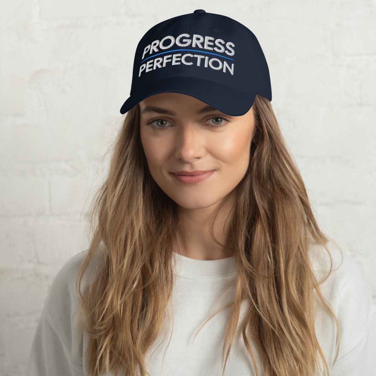 Progress Over Perfection Embroidered Dad Hat - Adjustable Cotton Baseball Cap for Men & Women - Perfect for Outdoor Activities, Sports & Casual Wear