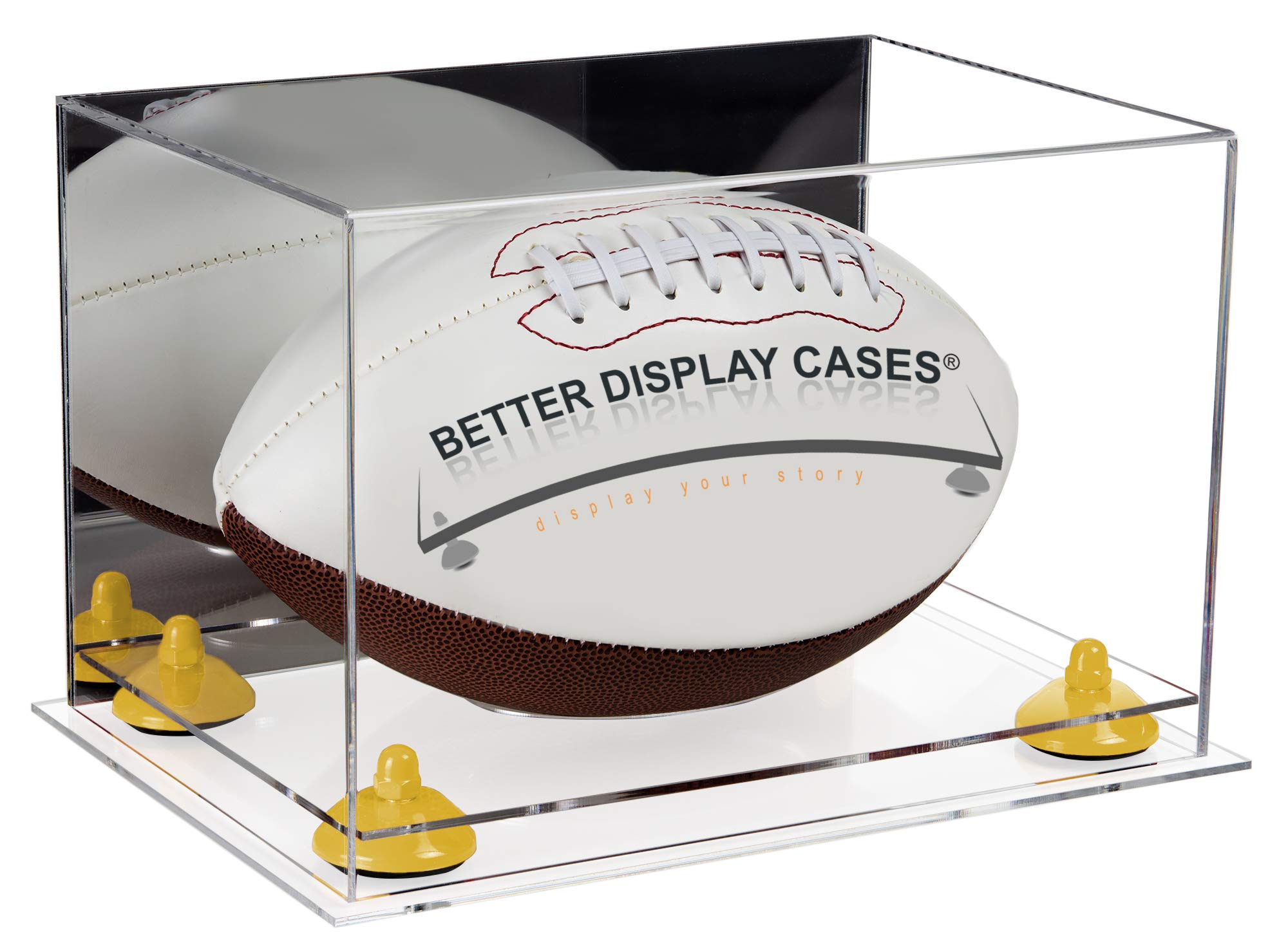 Premium Acrylic Football Display Case with Adjustable Risers - Showcase Full-Size Football Memorabilia in Style | Perfect for Home, Office, or Sports Bar Decor