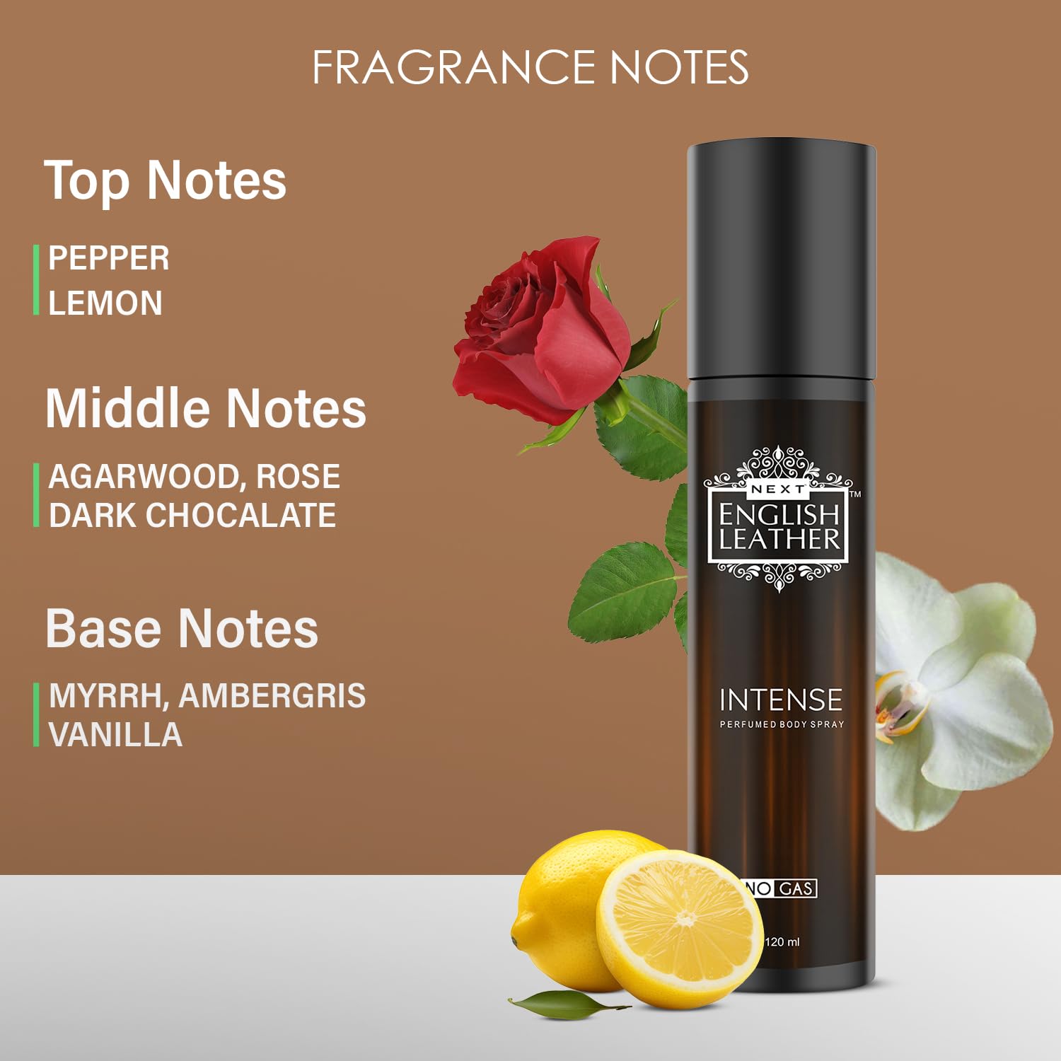 Next Care English Leather No Gas Deodorant Set of 3x120ml | Fresh, Gentleman & Intense Scents | Long Lasting Perfume Body Spray for Men | Valentine's Day Gift for Him | Aluminum-Free Deodorant Combo Pack | Ideal for Daily Use, Gym & Office | No Gas Deodorant for Men & Women