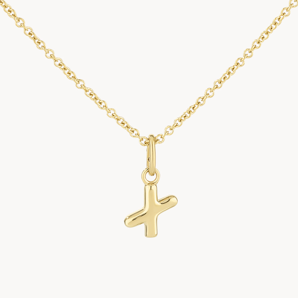 Gold Bubble Letter Necklace - Personalized Initial Pendant for Women - Perfect for Gifts, Birthdays & Everyday Wear