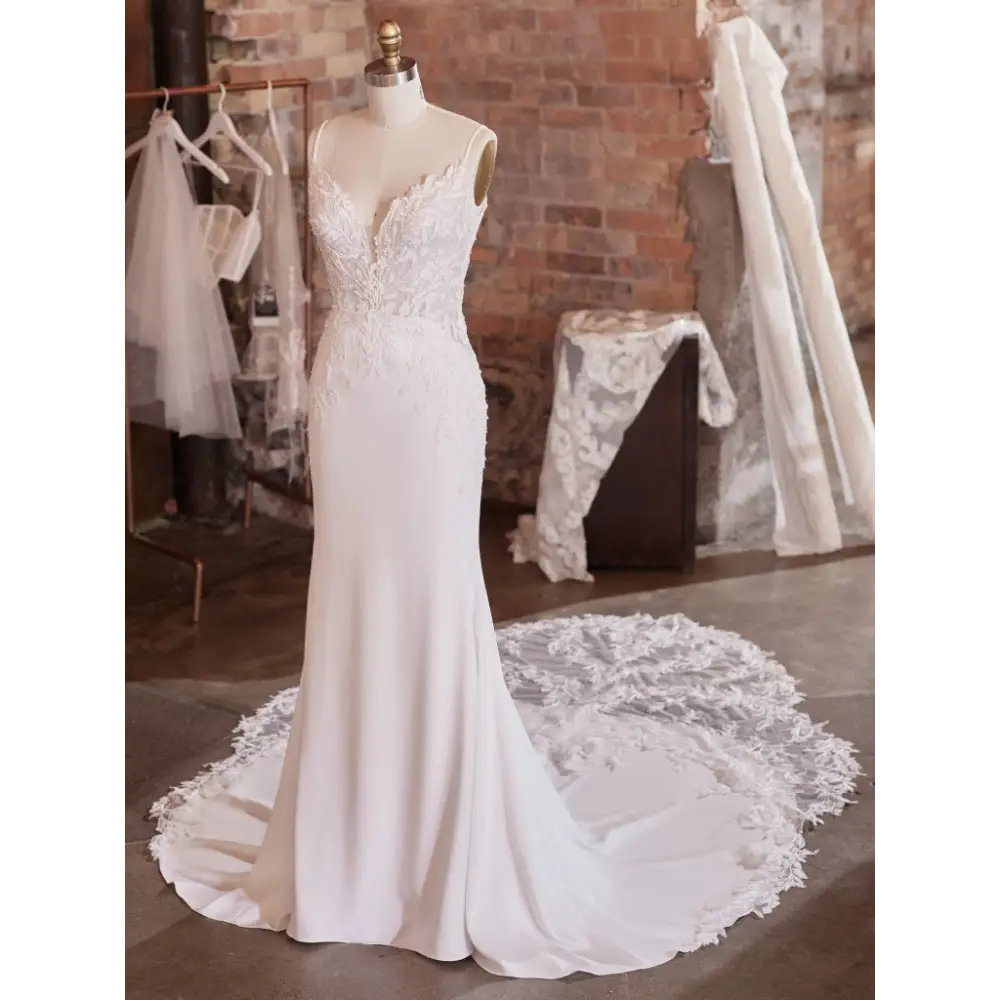 Rebecca Ingram Alda Detachable Wedding Train Extension - Elegant Bridal Gown Accessory for Church Ceremonies & Photo Shoots