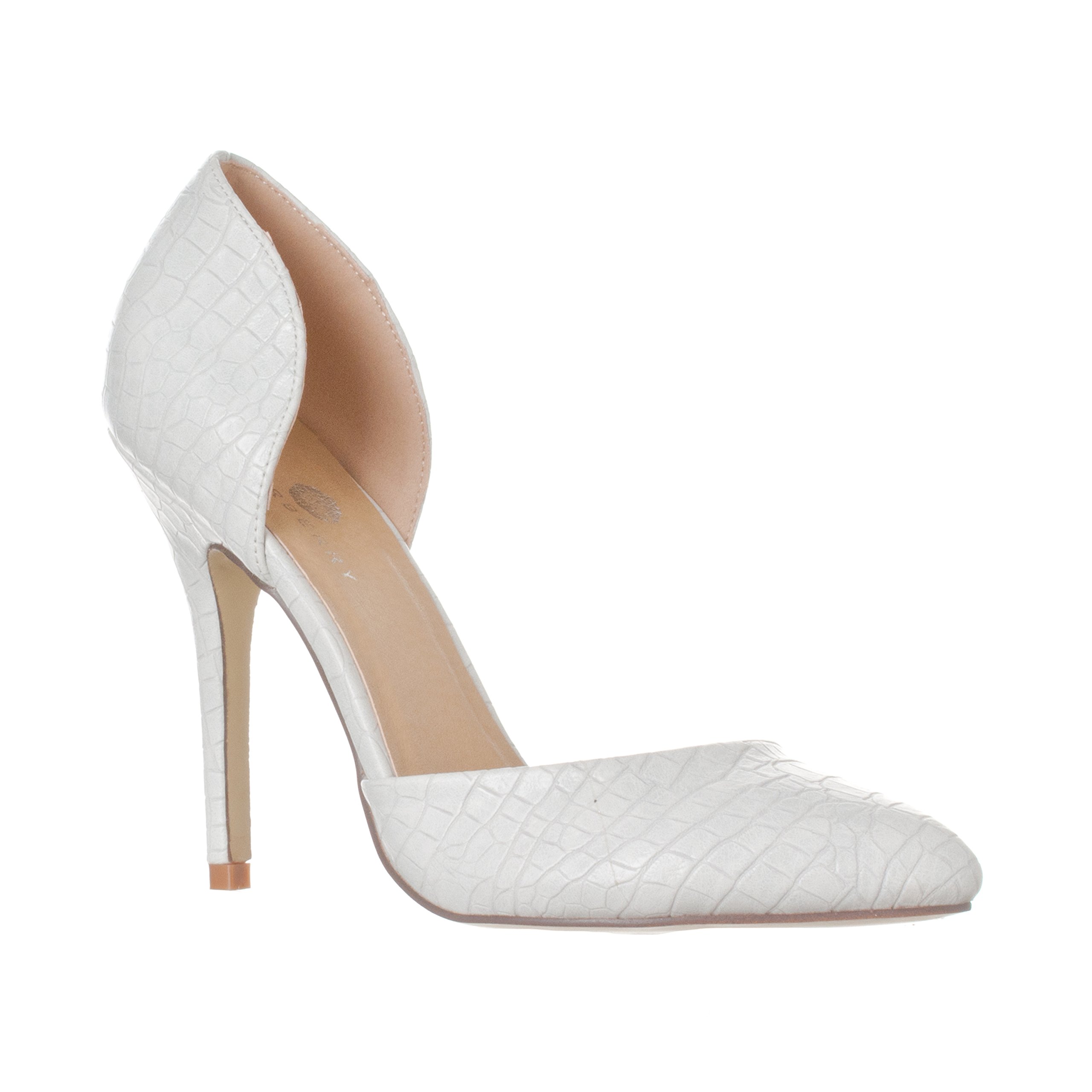 Riverberry Women's Nora Pointed Toe Slip-On D'Orsay Pump Heels - Elegant Dress Shoes for Work, Party & Special Occasions