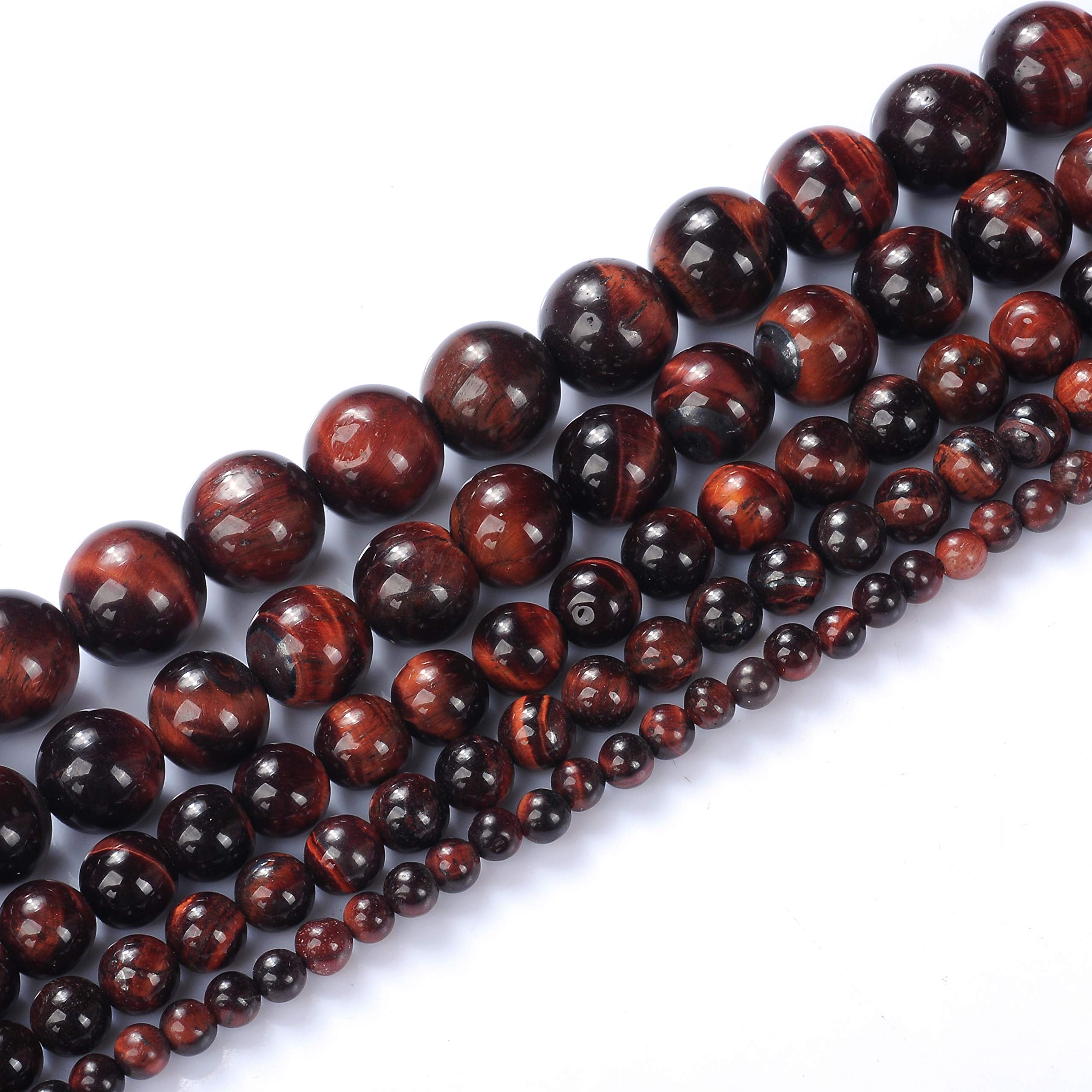 6mm Natural Red Tiger Eye Gemstone Round Loose Beads for Jewelry Making DIY - Crystal Energy Healing Stone (1 Strand 15
