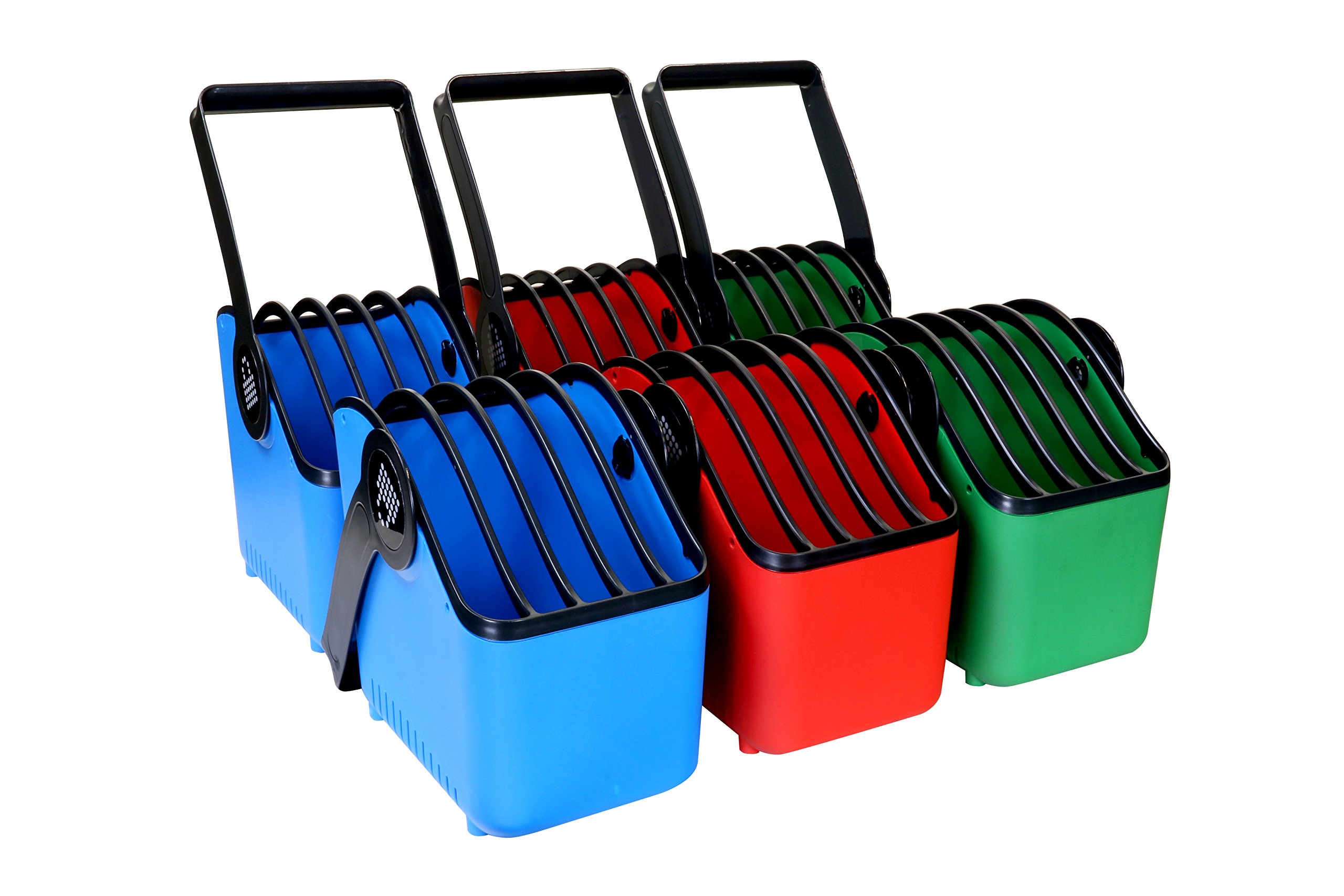 LocknCharge Large Plastic Device Baskets for Classroom & Office Organization - Set of 6 Durable Storage Bins for iPads, Tablets, Laptops & Tech Accessories - Perfect for Schools, Libraries & Workspaces