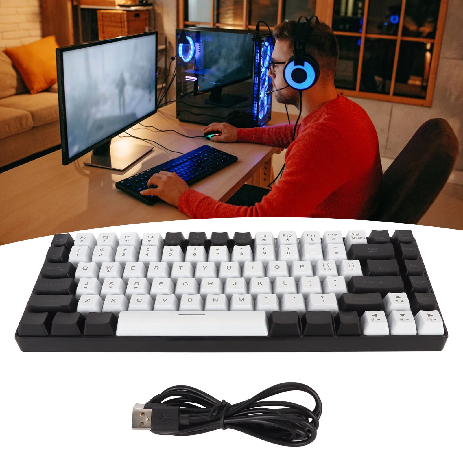 Annadue 84-Key RGB Mechanical Keyboard for Gaming & Office