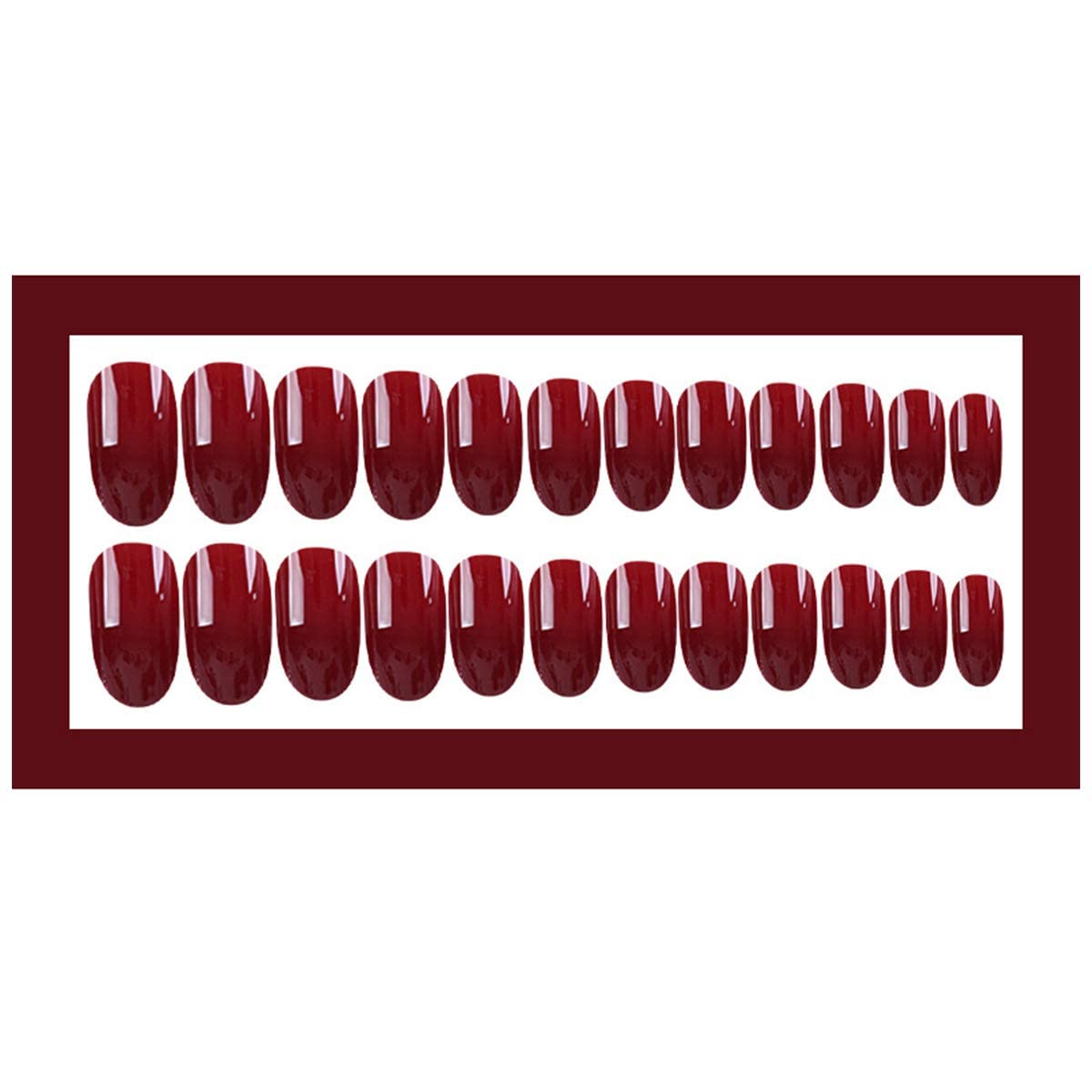 12 Pcs Pure Color Fake Nails with Glue - HAPPY FINGERS Artificial Nails Set for Manicure, Nail Art & Party Wear (Style 036)