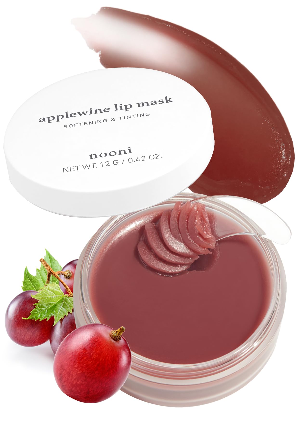 NOONI Korean Vegan Lip Oil & Lip Butter Balm Set - Applepeony & Applewine Flavors, 0.12 Fl. Oz, Hydrating Lip Care for Dry Lips | Perfect for Daily Moisture, Night Treatment & Makeup Prep