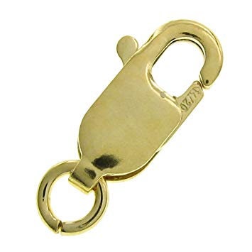 10K Solid Yellow Gold Lobster Claw Clasp - Lightweight 10.5mm, 12.4mm, 14.5mm, 16.8mm Jewelry Findings - Made in Italy - Perfect for Necklace, Bracelet & DIY Jewelry Making