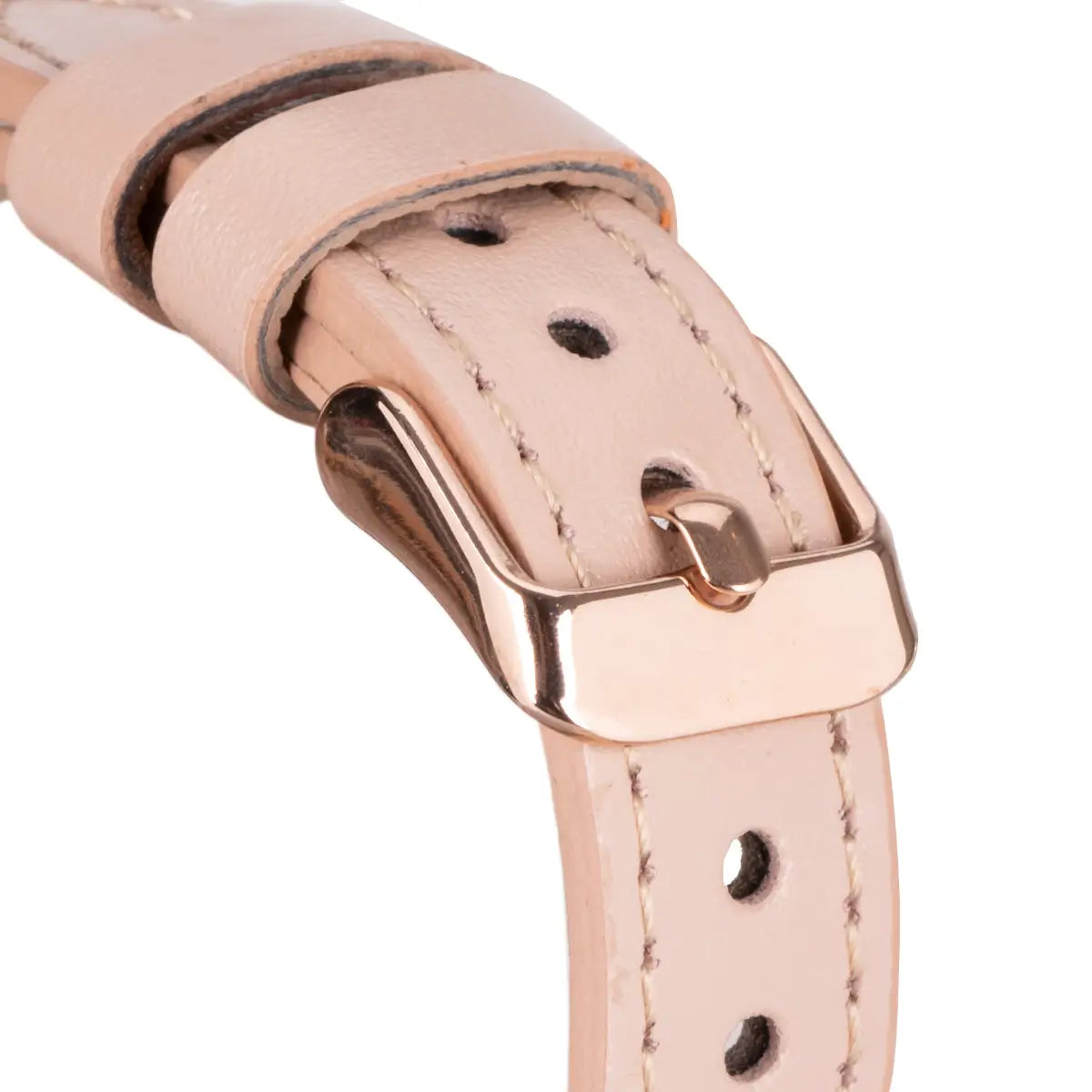 Ultra Slim Nude Pink Leather Apple Watch Band - Stylish & Comfortable Replacement Strap for Workout, Office & Everyday Wear