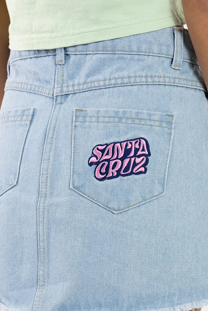 Santa Cruz Vibes Stacked Girls Skirt - Cute Layered Skirt for Teens & Kids - Perfect for Beach, Summer Outfits & Casual Wear