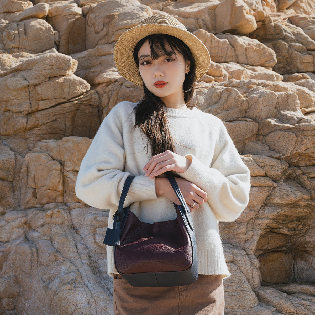 Eloise Genuine Leather Satchel Bag for Women - Stylish & Durable Crossbody Purse for Work, Travel & Everyday Use
