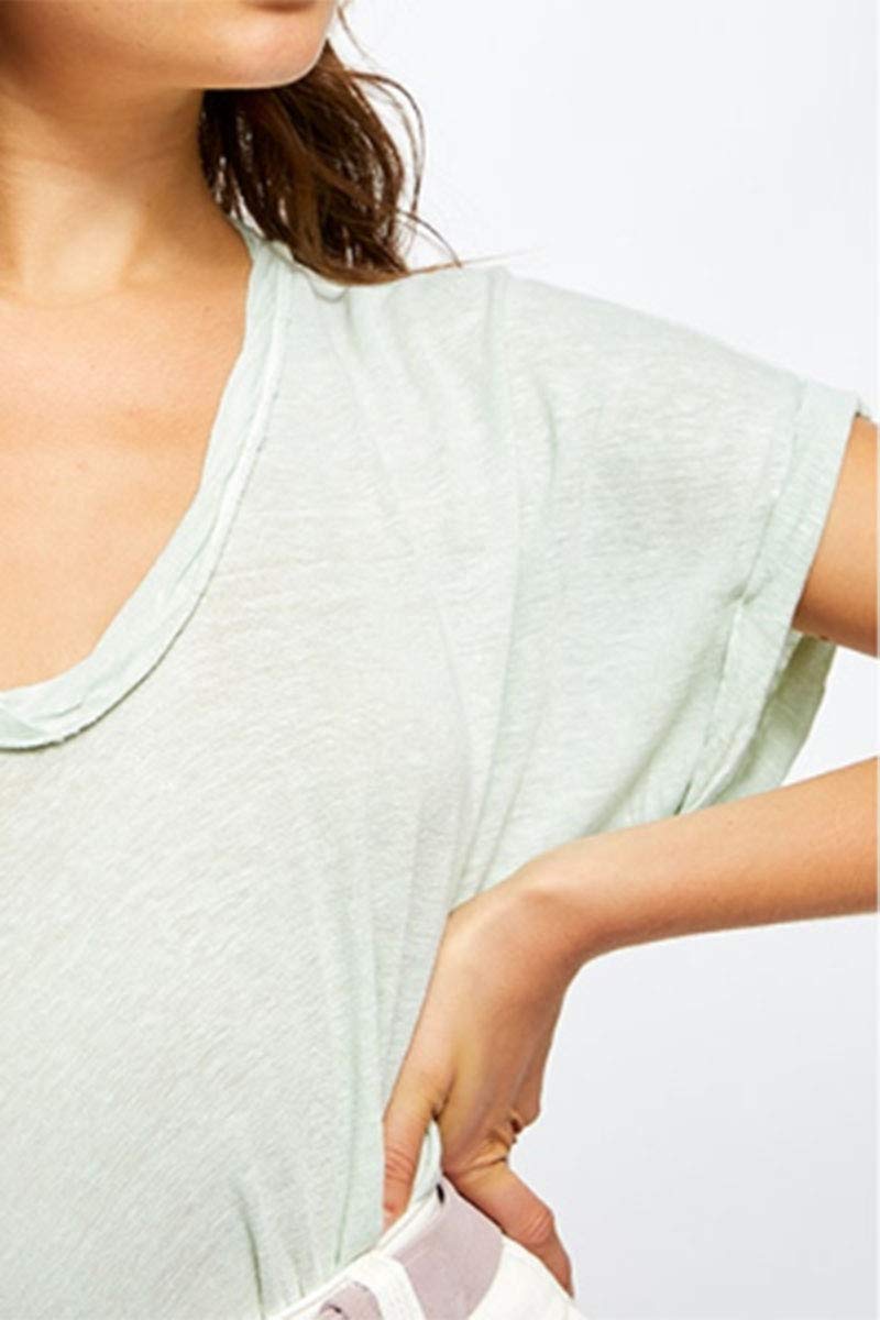Free People Under The Sun Tee - Women's Short Sleeve T-Shirt in Ponderosa Green, Size Small | Casual Summer Top for Beach, Travel & Everyday Wear