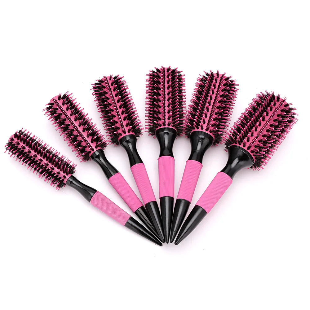 Professional Round Hair Brush with Nylon Bristles - Perfect for Blowouts, Styling & Smoothing Hair at Home or Salon