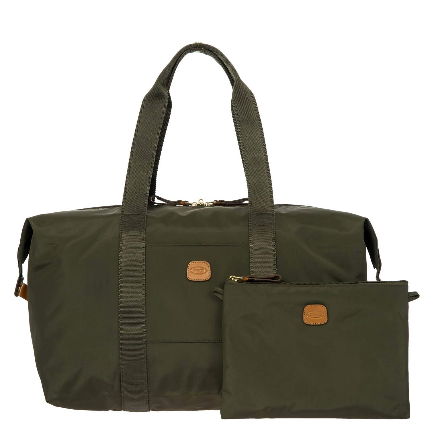 Bric's X-Bag X-Travel 2.0 Foldable Duffle Bag - 18 Inch Carry On Luggage & Overnight Travel Bag in Olive Green - Perfect for Airplane Trips, Weekend Getaways & Gym Use