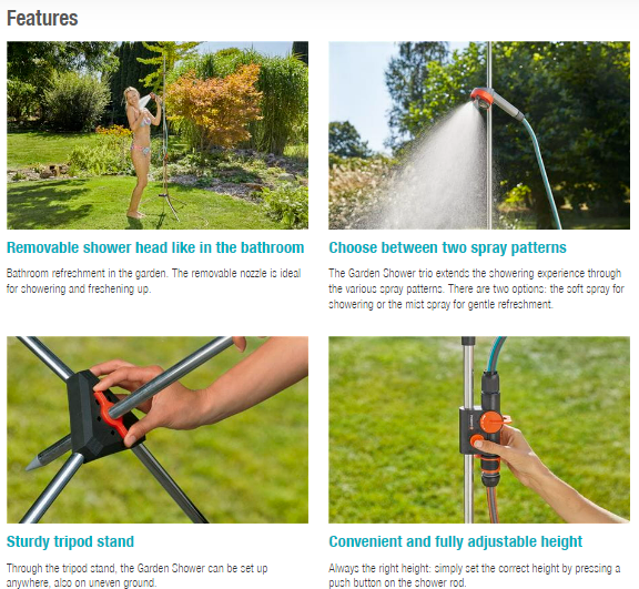 Gardena Garden Shower Trio 960 20 - Premium 3-Pattern Watering Nozzle for Plants, Flowers & Lawn Care - Perfect for Gardening, Backyard Watering & Outdoor Cleaning